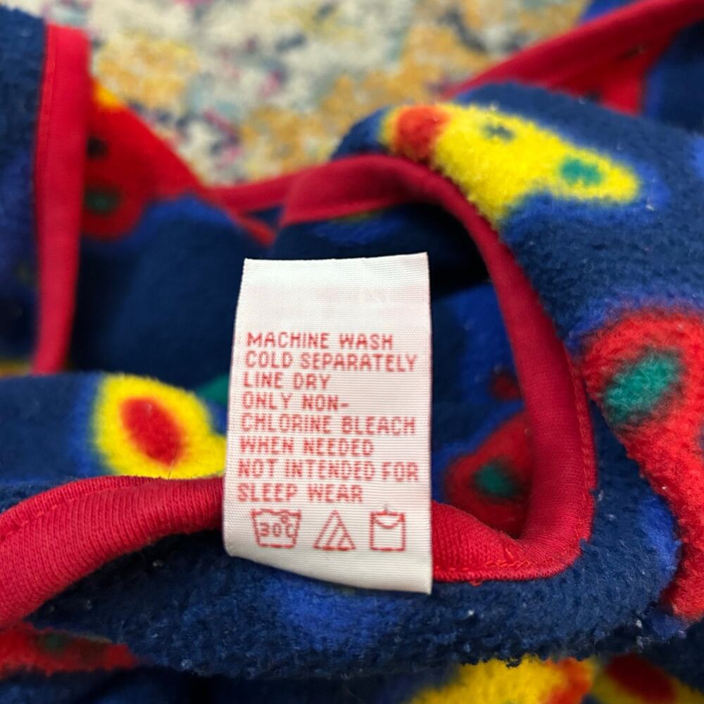 Vtg 1996 Gymboree Fleece Baby Blanket Bunnies & Bears Alpine Meadows Rainbow Tag - Picture 3 of 5
